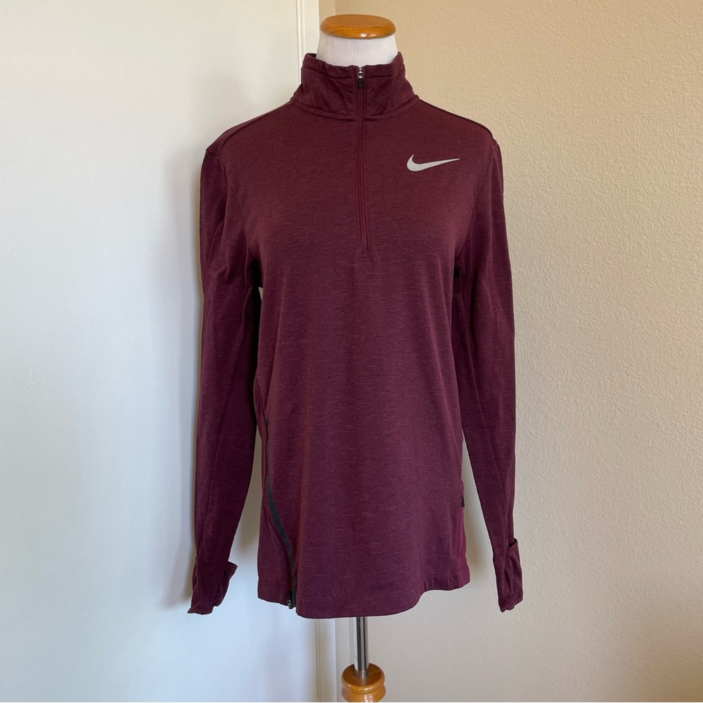 Nike Men's Maroon Long Sleeve Top